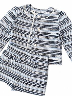 Janie and Jack Striped Set - Light Blue & Navy